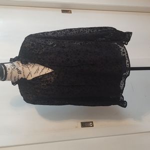 Beautiful Loft Black Velvet Star top with camisole Size S